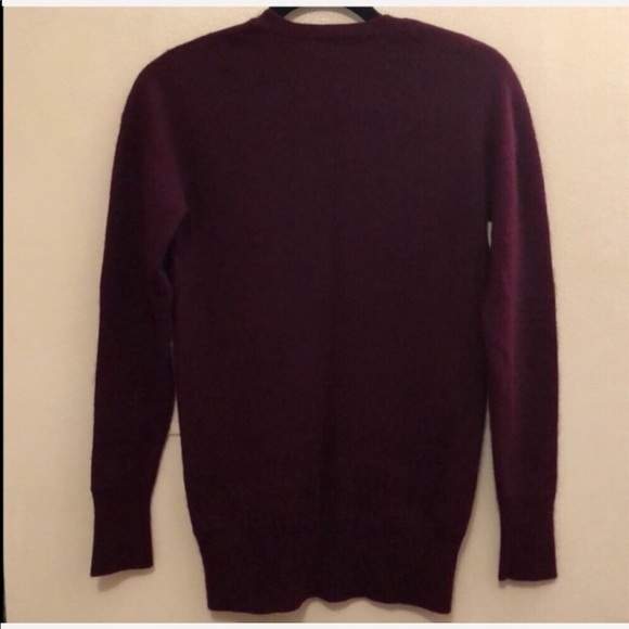 Vince Deep Vneck Red Burgundy Cashmere Sweater - Picture 2 of 6